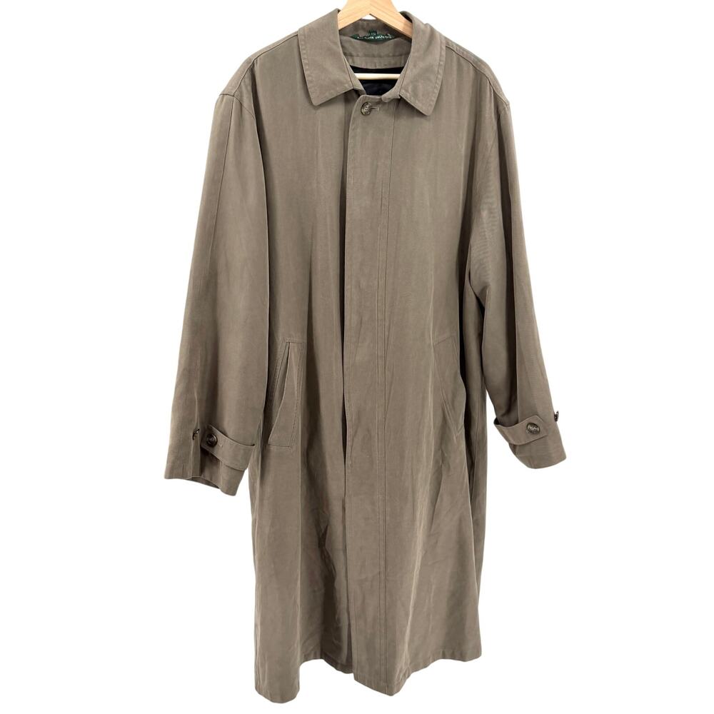 Vintage 90s Lauren Ralph Lauren Olive Green Beltless Trenchcoat
